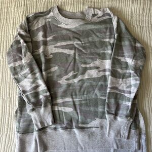 Aerie Green Camouflage Crewneck Sweater